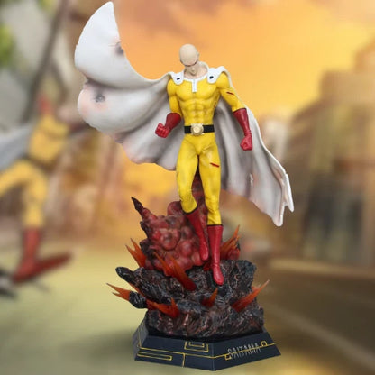 18" Anime ONE PUNCH-MAN Saitama Bald Lightable PVC Statue Boxed Figure Model