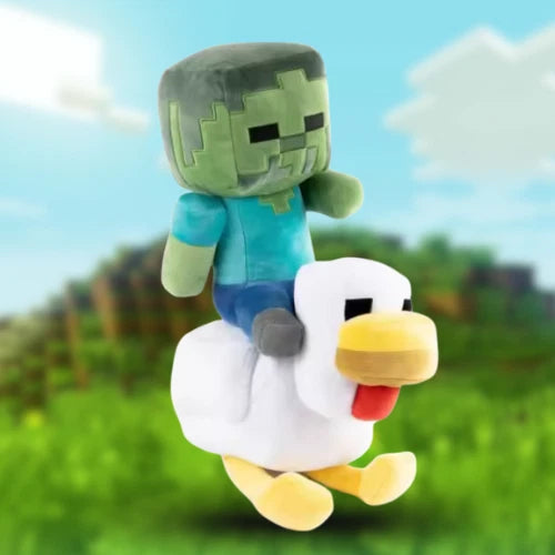 Minecraft Movie - 14" Chicken Jockey Plush Pillow Toy Stuffed Animal